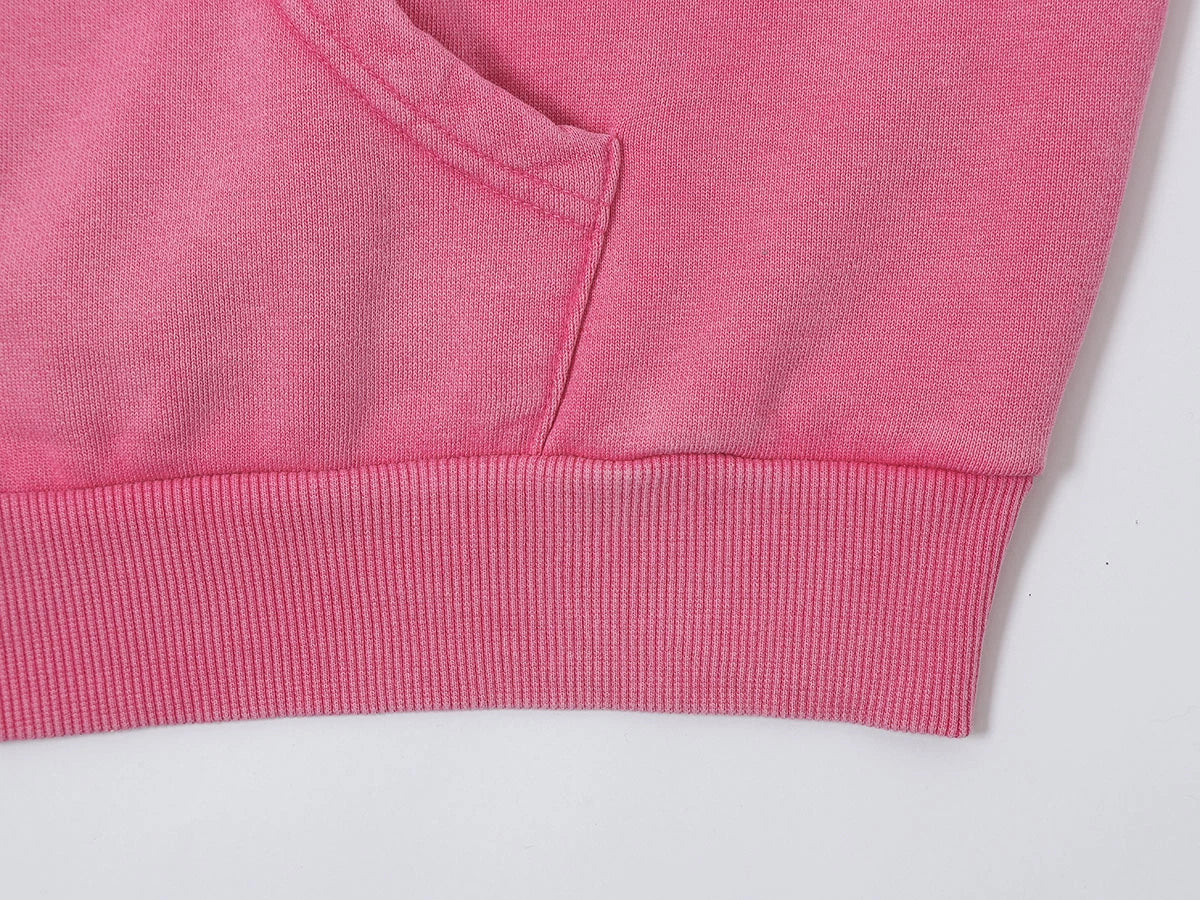 480 GSM BOXY CROPPED FIT 'WASHED PINK' ZIP-UP HOODIE