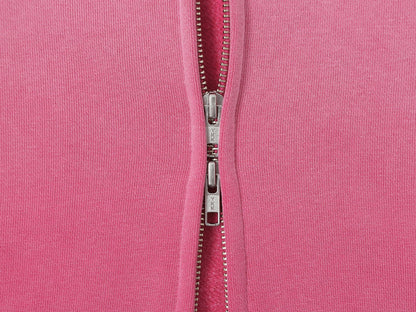 480 GSM BOXY CROPPED FIT 'WASHED PINK' ZIP-UP HOODIE