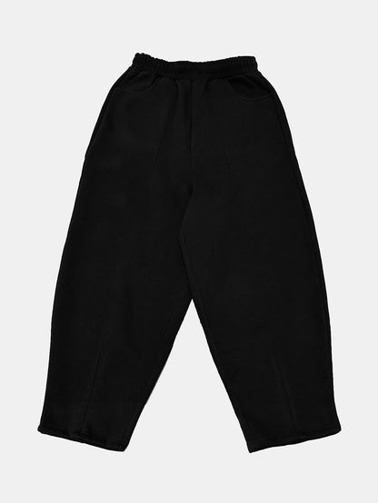 520 GSM COZY BAGGY 'BLACK'  STRAIGHT PANTS