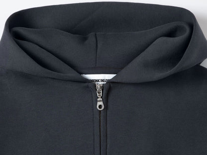 630 GSM BOXY CROPPED FIT 'STONE COAL' ZIP-UP HOODIE