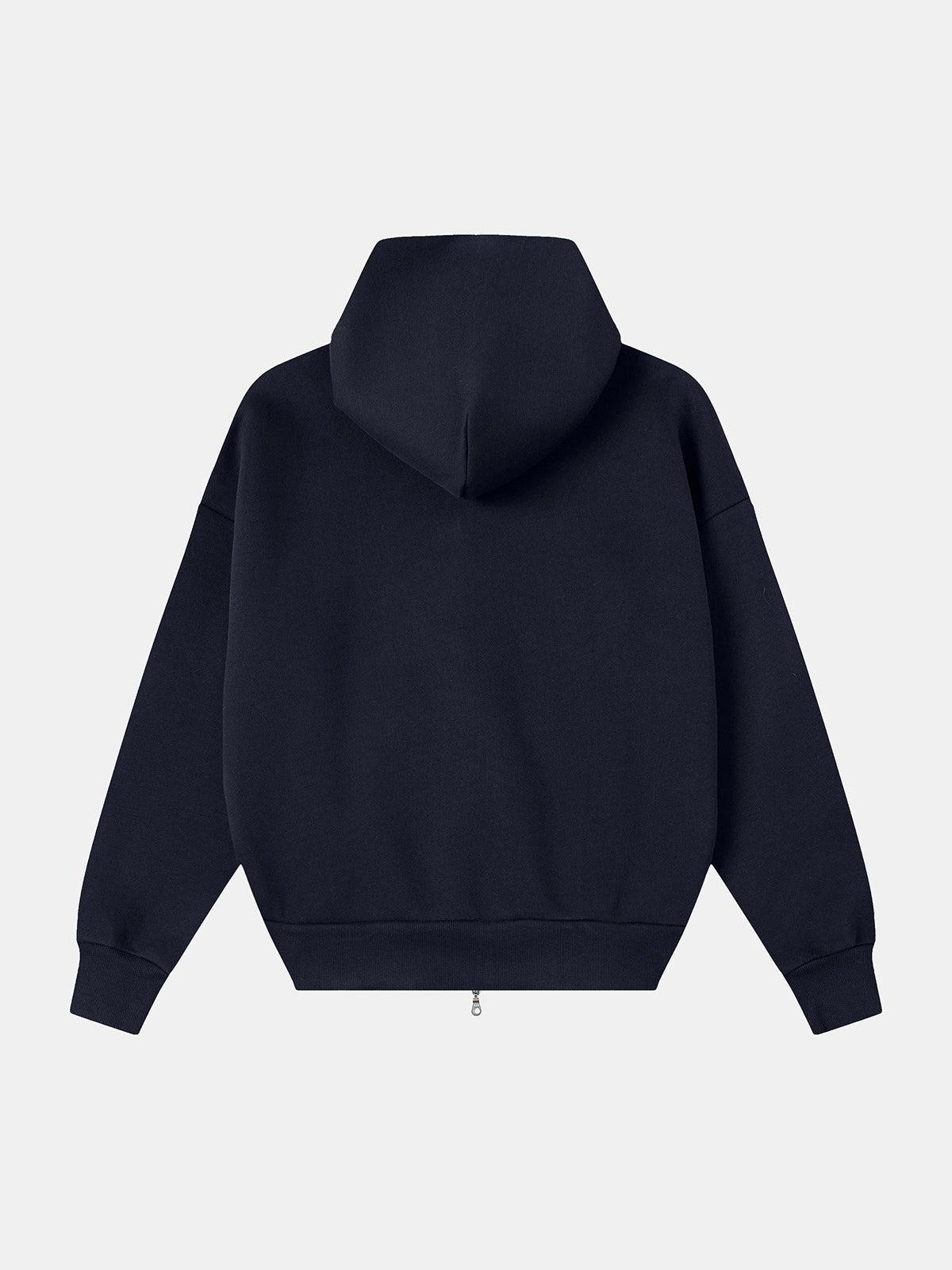 630 GSM BOXY CROPPED FIT 'NAVY BLUE' ZIP-UP HOODIE