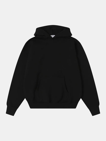 520 GSM BOXY CROPPED FIT 'BLACK' HOODIE