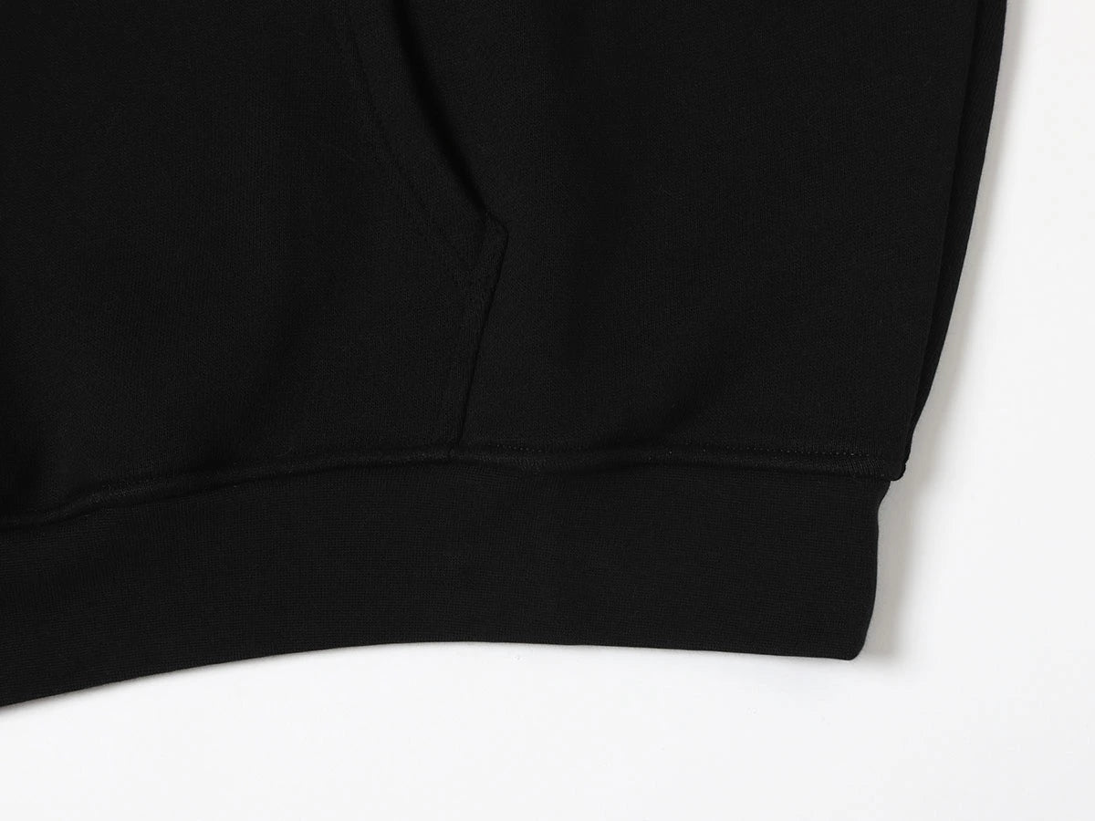 520 GSM BOXY CROPPED FIT 'BLACK' HOODIE