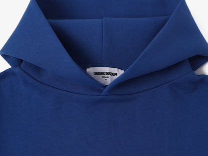 630 GSM BOXY CROPPED FIT 'CHEMICAL BLUE' HOODIE