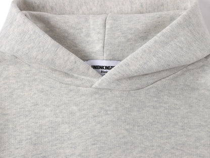 450 GSM CROPPED FIT 'FLOWER GRAY' HOODIE