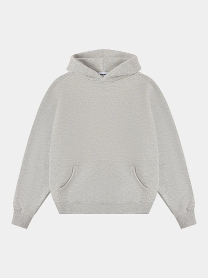 450 GSM CROPPED FIT 'FLOWER GRAY' HOODIE