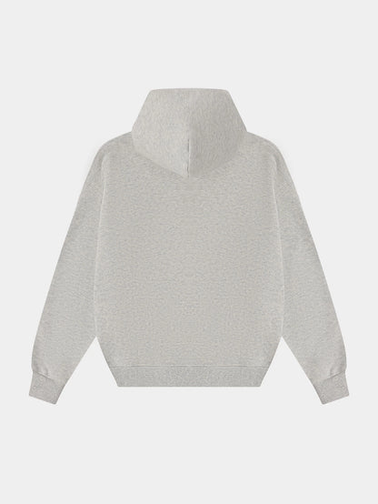 450 GSM CROPPED FIT 'FLOWER GRAY' HOODIE