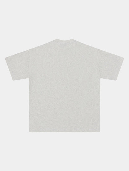 280 GSM LOOSE FIT 'LIGHT FLOWER GRAY' T-SHIRT