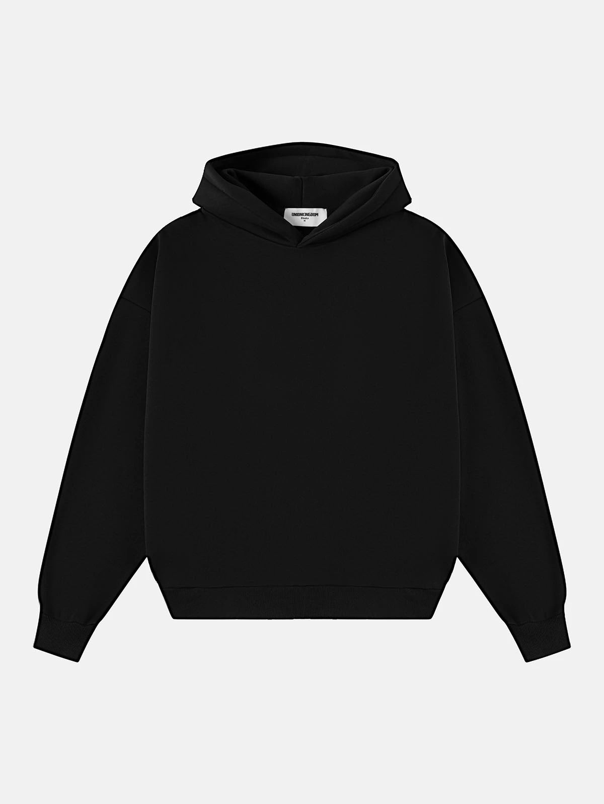 500 GSM  BOXY CROPPED 'BLACK' HOODIE