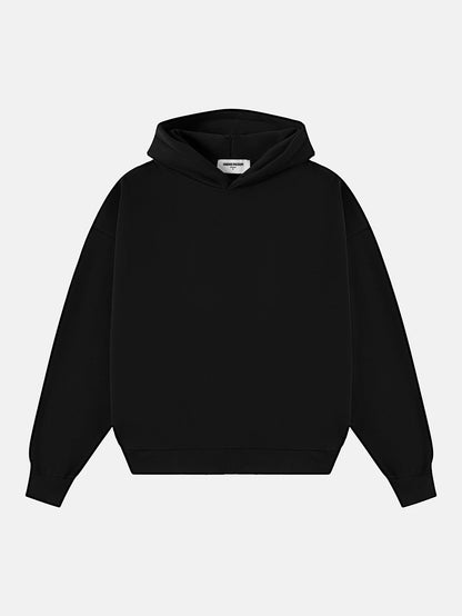 500 GSM  BOXY CROPPED 'BLACK' HOODIE
