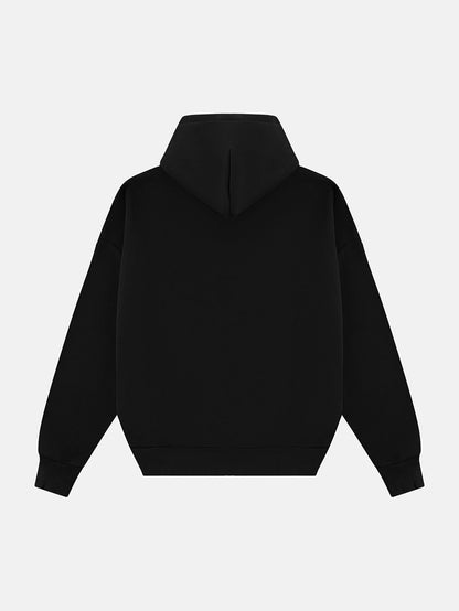 500 GSM  BOXY CROPPED 'BLACK' HOODIE