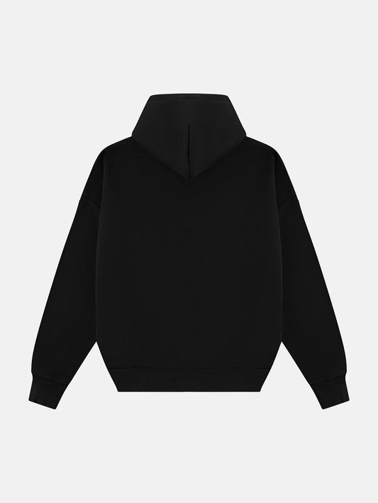 500 GSM  BOXY CROPPED 'BLACK' HOODIE