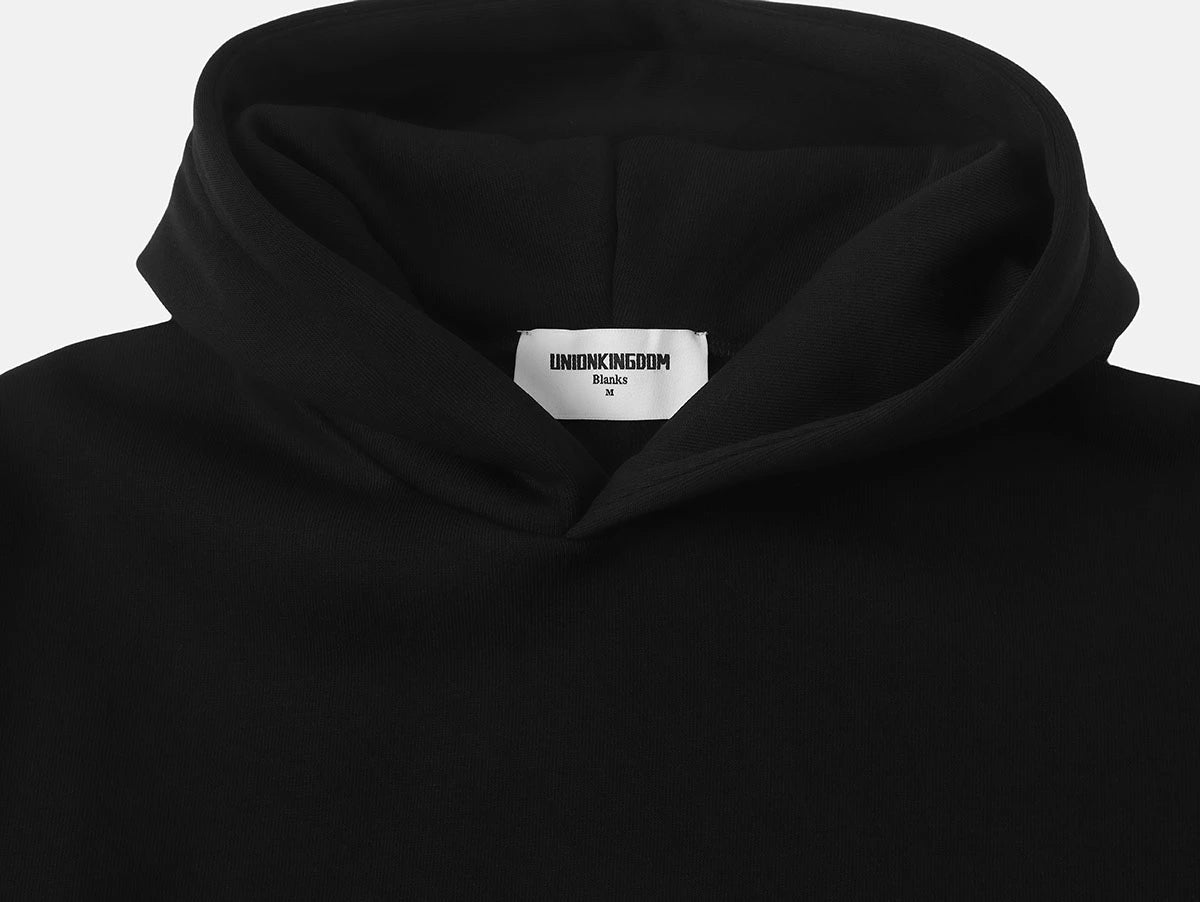 500 GSM  BOXY CROPPED 'BLACK' HOODIE