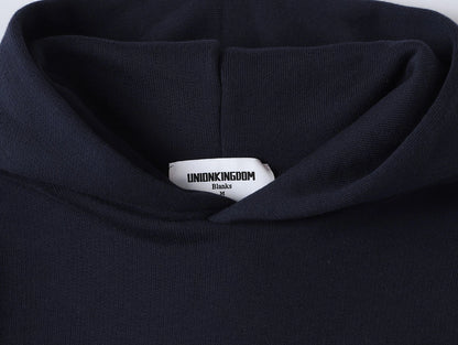 450 GSM CROPPED FIT 'NAVY BLUE' HOODIE