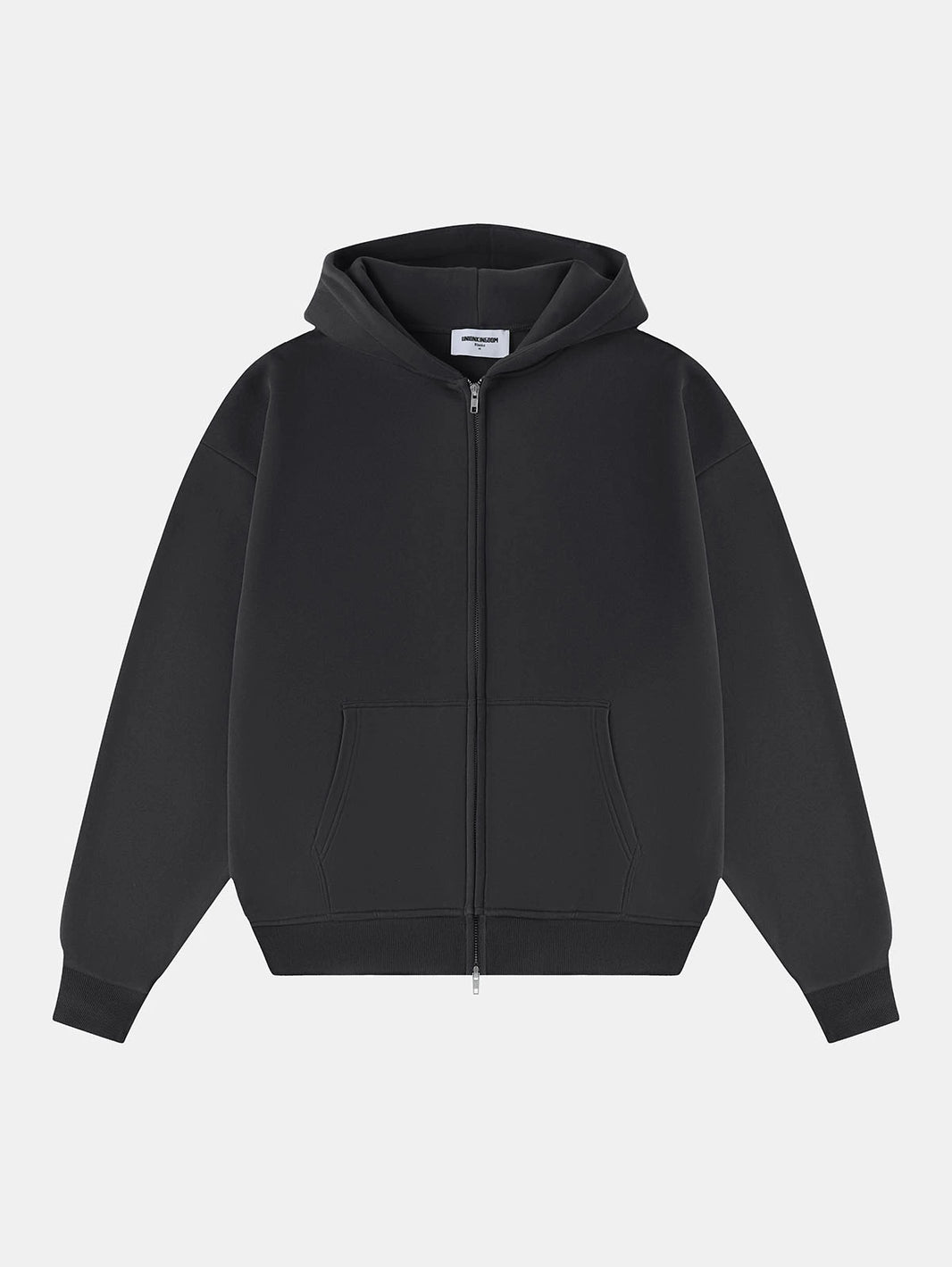 360 GSM CROPPED FIT 'DARK GRAY' ZIP-UP HOODIE