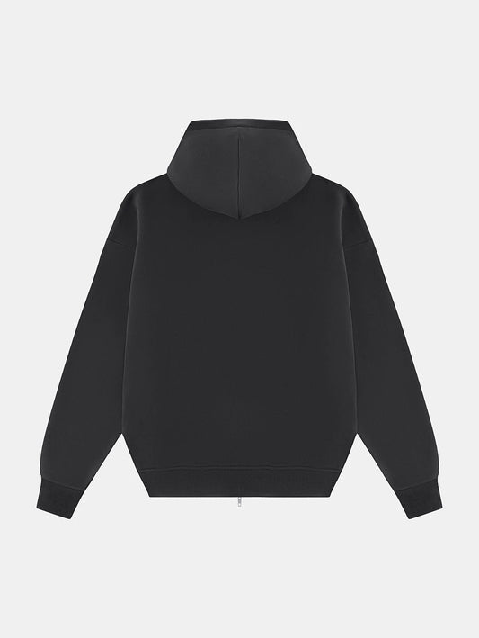 360 GSM CROPPED FIT 'DARK GRAY' ZIP-UP HOODIE