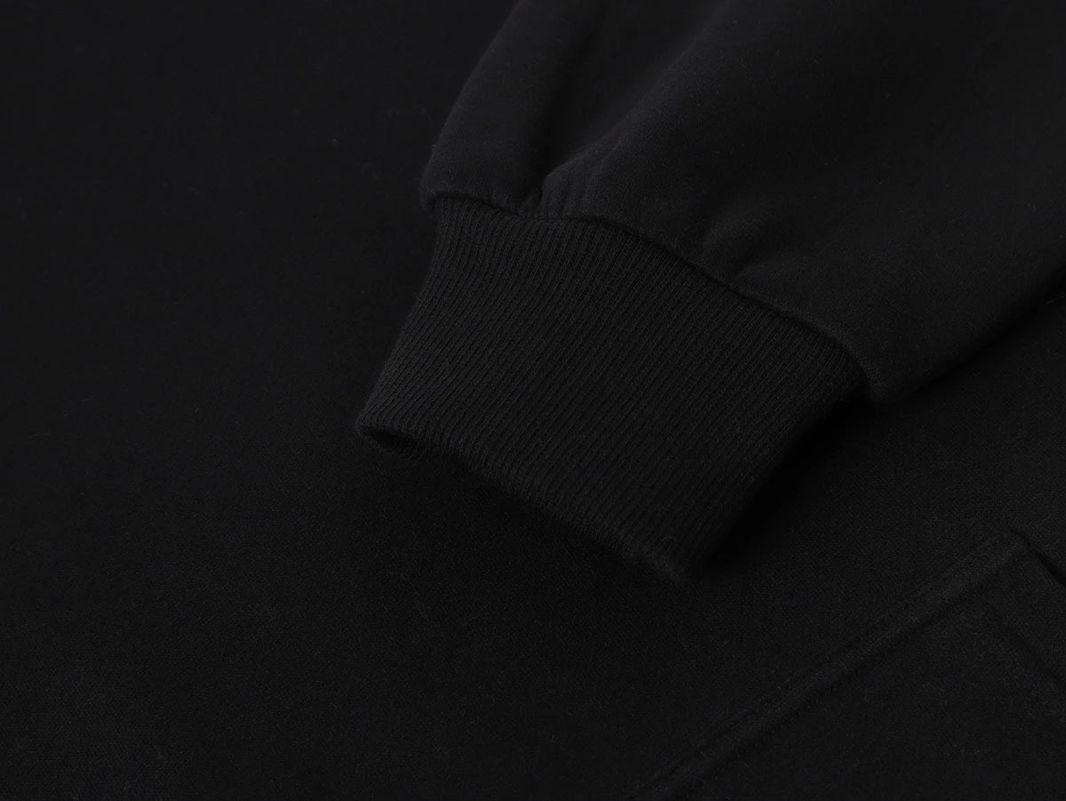 360 GSM CROPPED FIT 'BLACK' HOODIE
