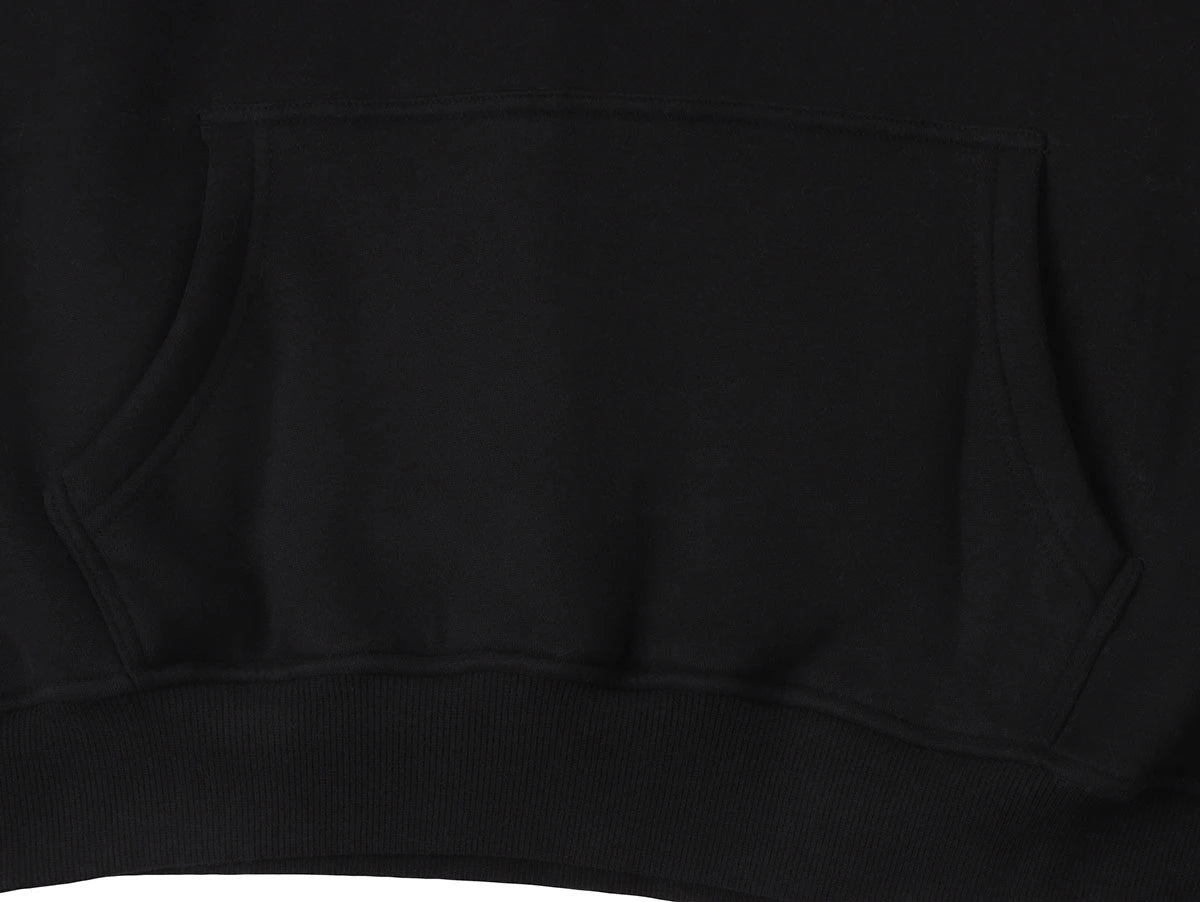 360 GSM CROPPED FIT 'BLACK' HOODIE