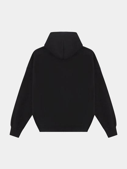 360 GSM CROPPED FIT 'BLACK' HOODIE
