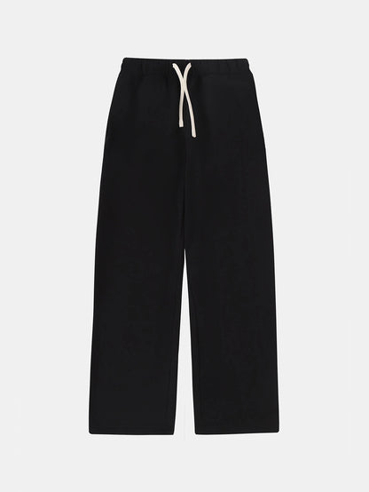 360 GSM NORMAL FIT STRAIGHT 'BLACK' PANTS