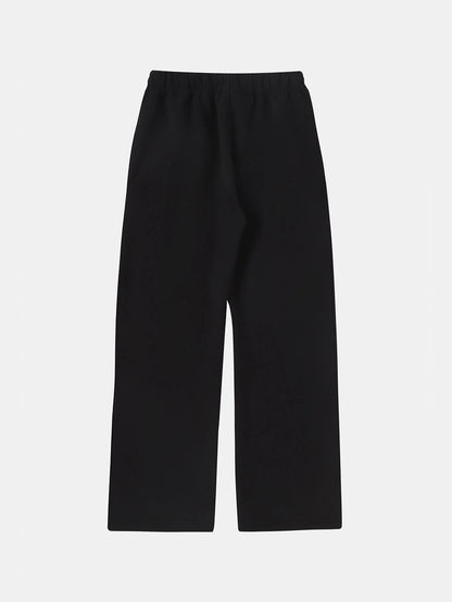 360 GSM NORMAL FIT STRAIGHT 'BLACK' PANTS