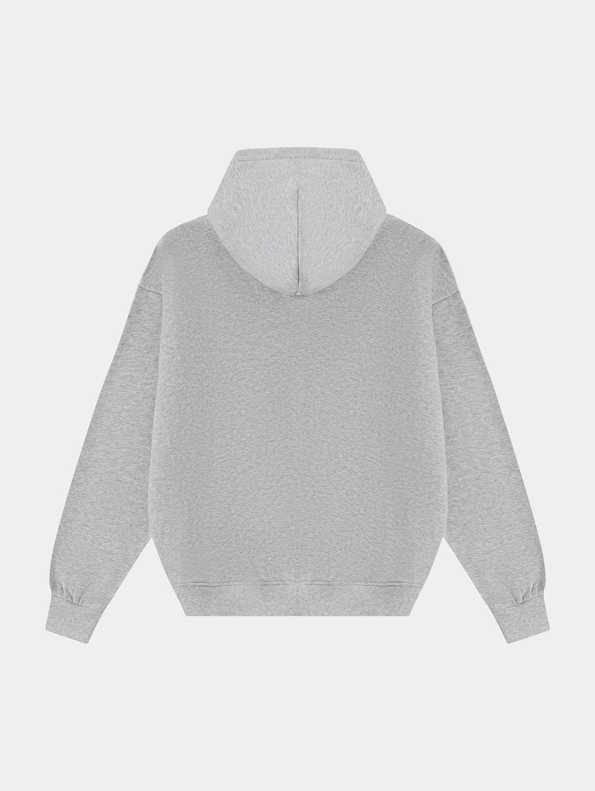 360 GSM CROPPED FIT 'FLOWER GRAY' HOODIE