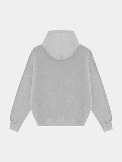 360 GSM CROPPED FIT 'FLOWER GRAY' HOODIE