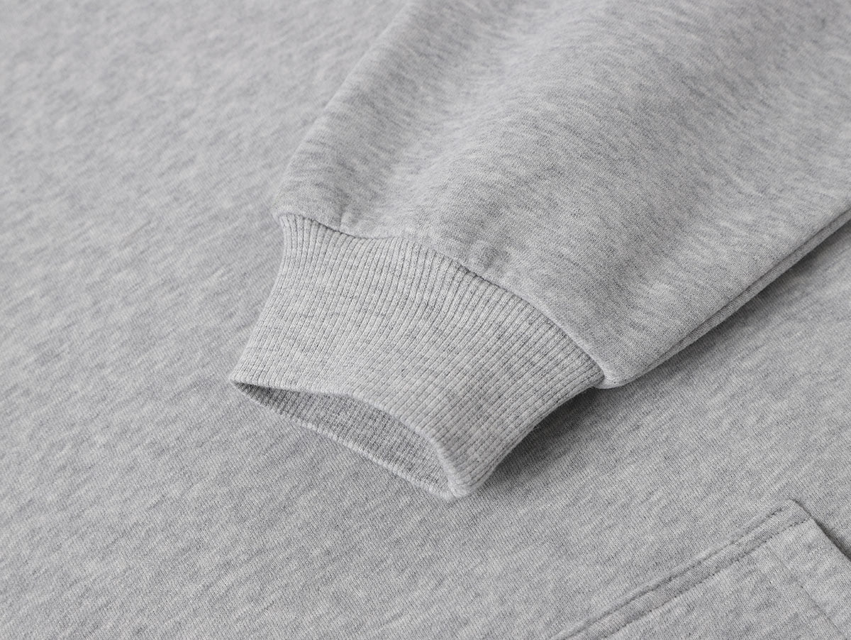 360 GSM CROPPED FIT 'FLOWER GRAY' HOODIE
