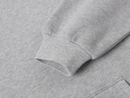 360 GSM CROPPED FIT 'FLOWER GRAY' HOODIE