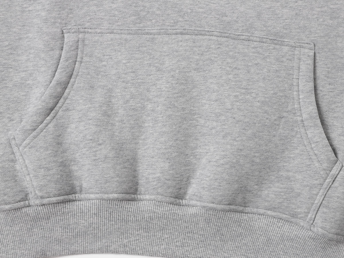 360 GSM CROPPED FIT 'FLOWER GRAY' HOODIE