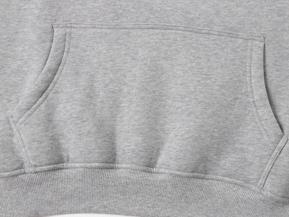 360 GSM CROPPED FIT 'FLOWER GRAY' HOODIE