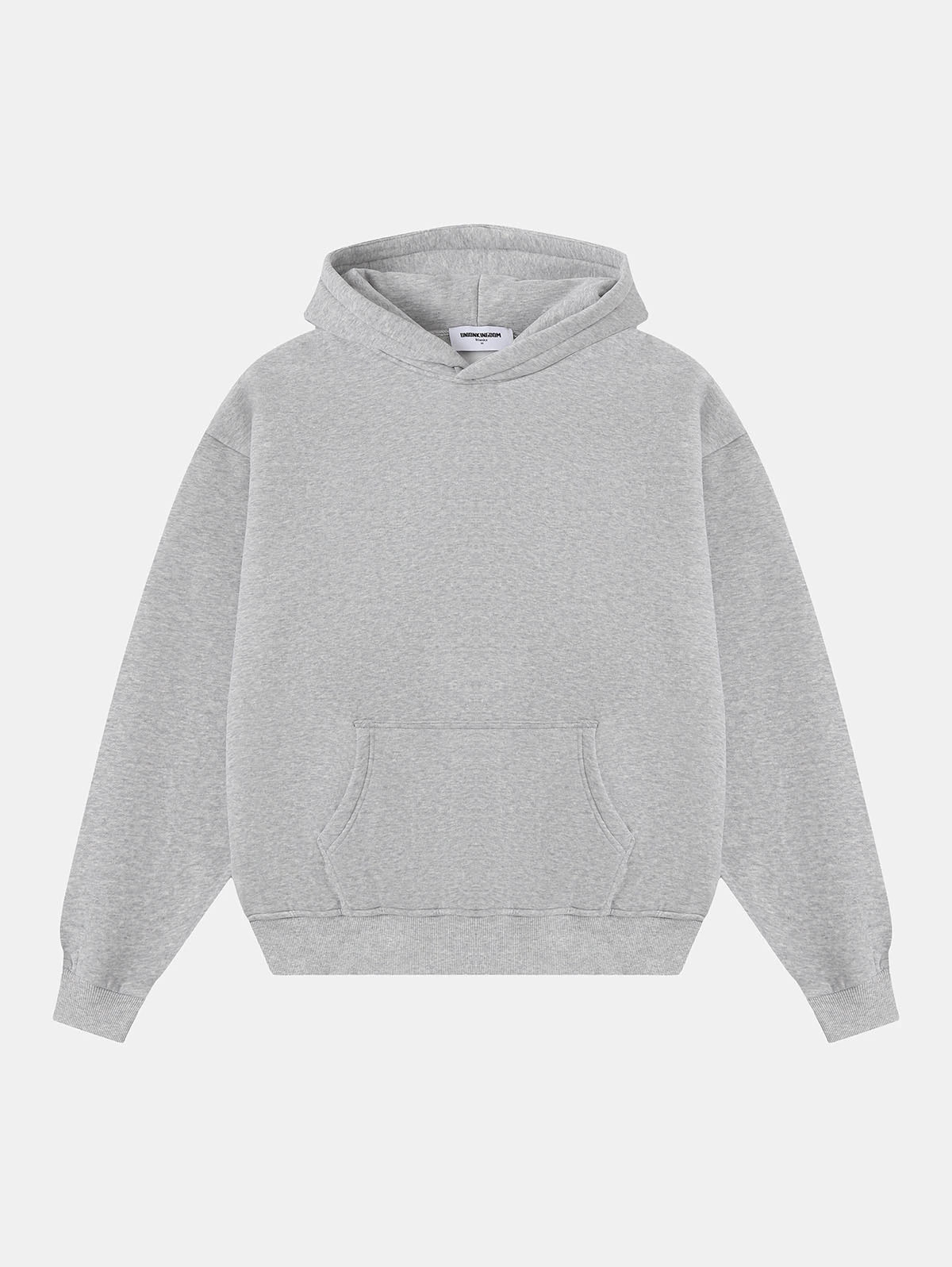 360 GSM CROPPED FIT 'FLOWER GRAY' HOODIE