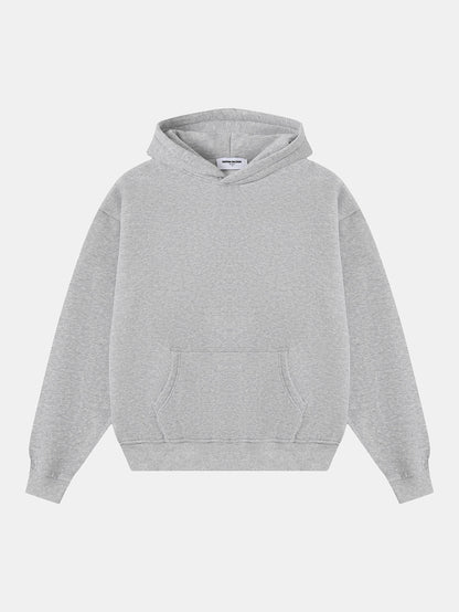 360 GSM CROPPED FIT 'FLOWER GRAY' HOODIE