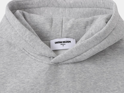 360 GSM CROPPED FIT 'FLOWER GRAY' HOODIE