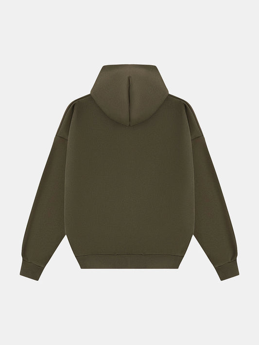 500 GSM  BOXY CROPPED 'OLIVE' HOODIE