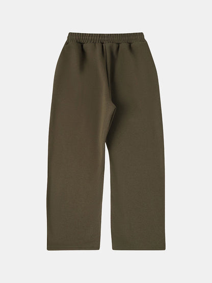 500 GSM LOOSE FIT WIDE LEG 'OLIVE' SWEATPANT