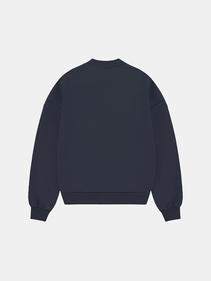 630 GSM BOXY CROPPED FIT 'STONE COAL' CREWNECK