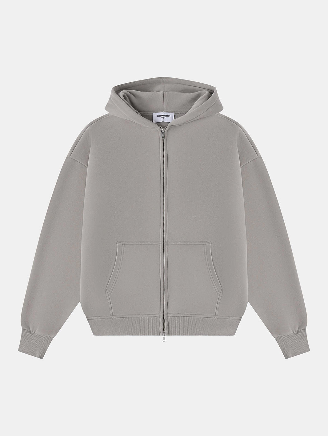 360 GSM CROPPED FIT 'SILVER GRAY' ZIP-UP HOODIE