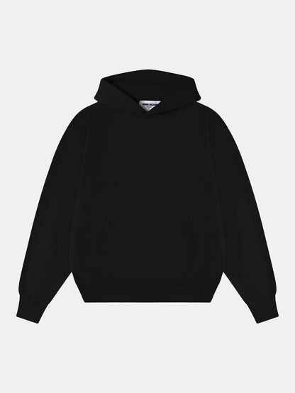 420 GSM CROPPED FIT 'BLACK' HOODIE