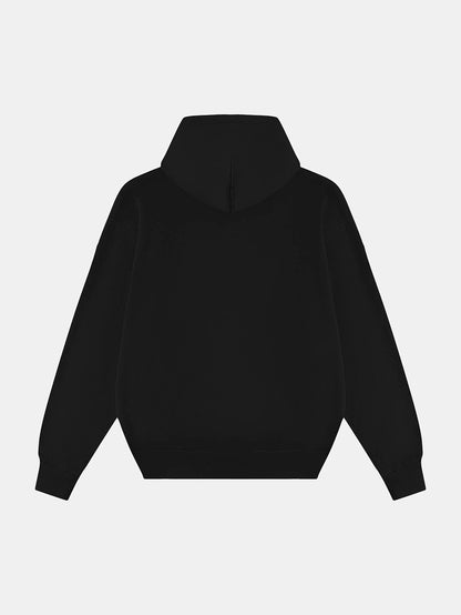 420 GSM CROPPED FIT 'BLACK' HOODIE