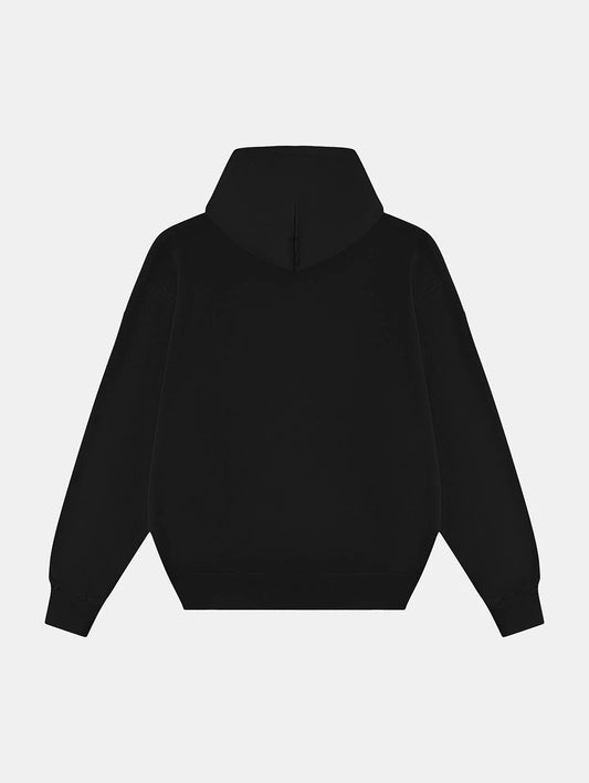 420 GSM CROPPED FIT 'BLACK' HOODIE