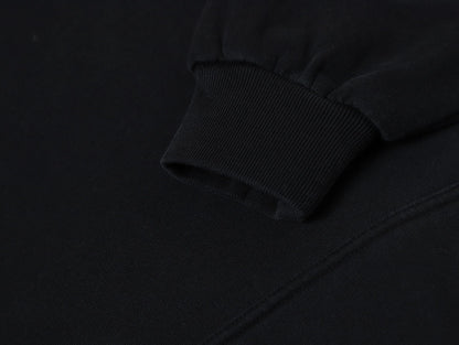 420 GSM CROPPED FIT 'BLACK' HOODIE
