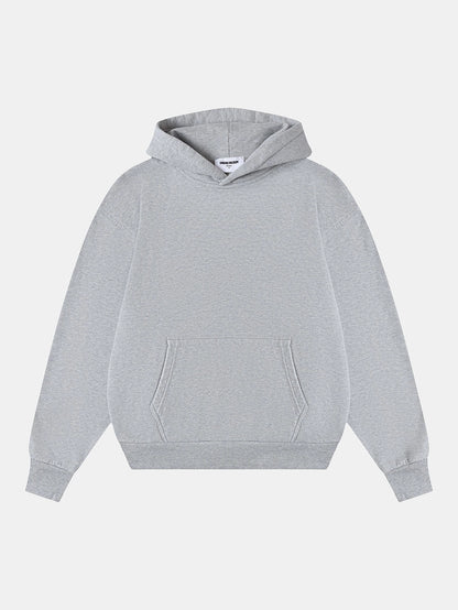 420 GSM CROPPED FIT 'FLOWER GRAY' HOODIE