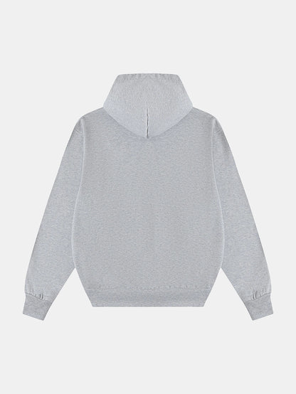 420 GSM CROPPED FIT 'FLOWER GRAY' HOODIE