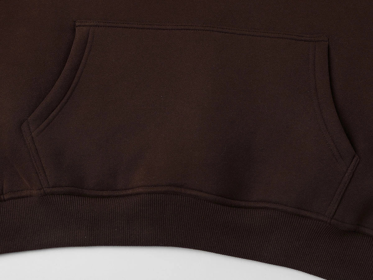 360 GSM CROPPED FIT 'BROWN' HOODIE