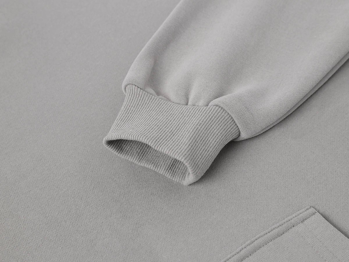 360 GSM CROPPED FIT 'SILVER GRAY' HOODIE