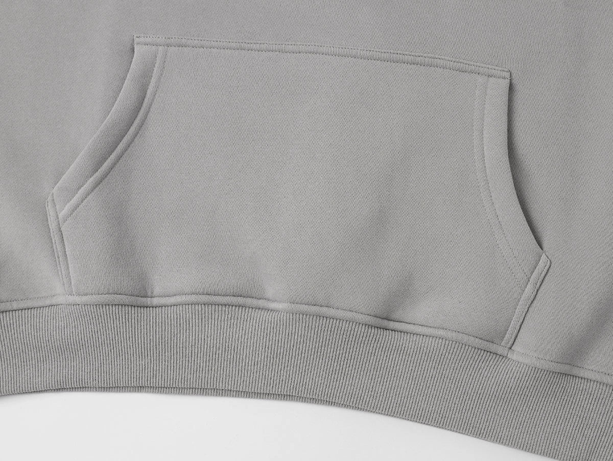 360 GSM CROPPED FIT 'SILVER GRAY' HOODIE