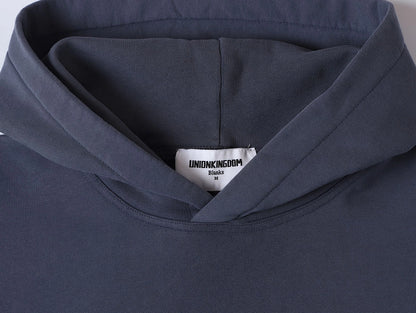 420 GSM CROPPED FIT 'GRAYISH BLUE' HOODIE