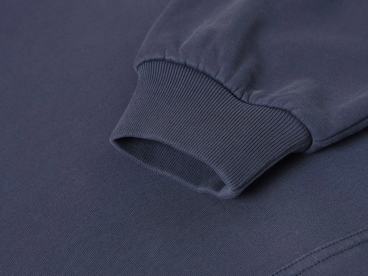 420 GSM CROPPED FIT 'GRAYISH BLUE' HOODIE