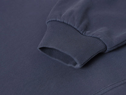 420 GSM CROPPED FIT 'GRAYISH BLUE' HOODIE